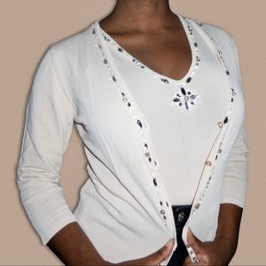 Sandra Angelozzi Tank Top Cardigan Sweater Set